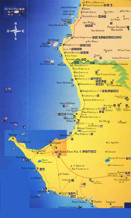 Mapa de la Ruta del Sol - Mapa Ruta del Spondylus